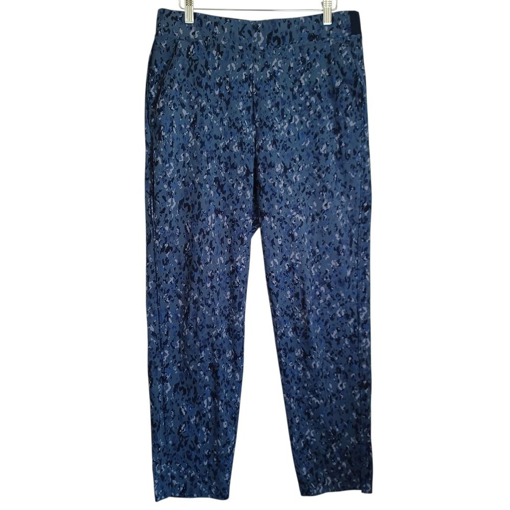 Athleta Pants Brooklyn Ankle Pull On Captivate Chrome Blue‎ Stretch Womens 10